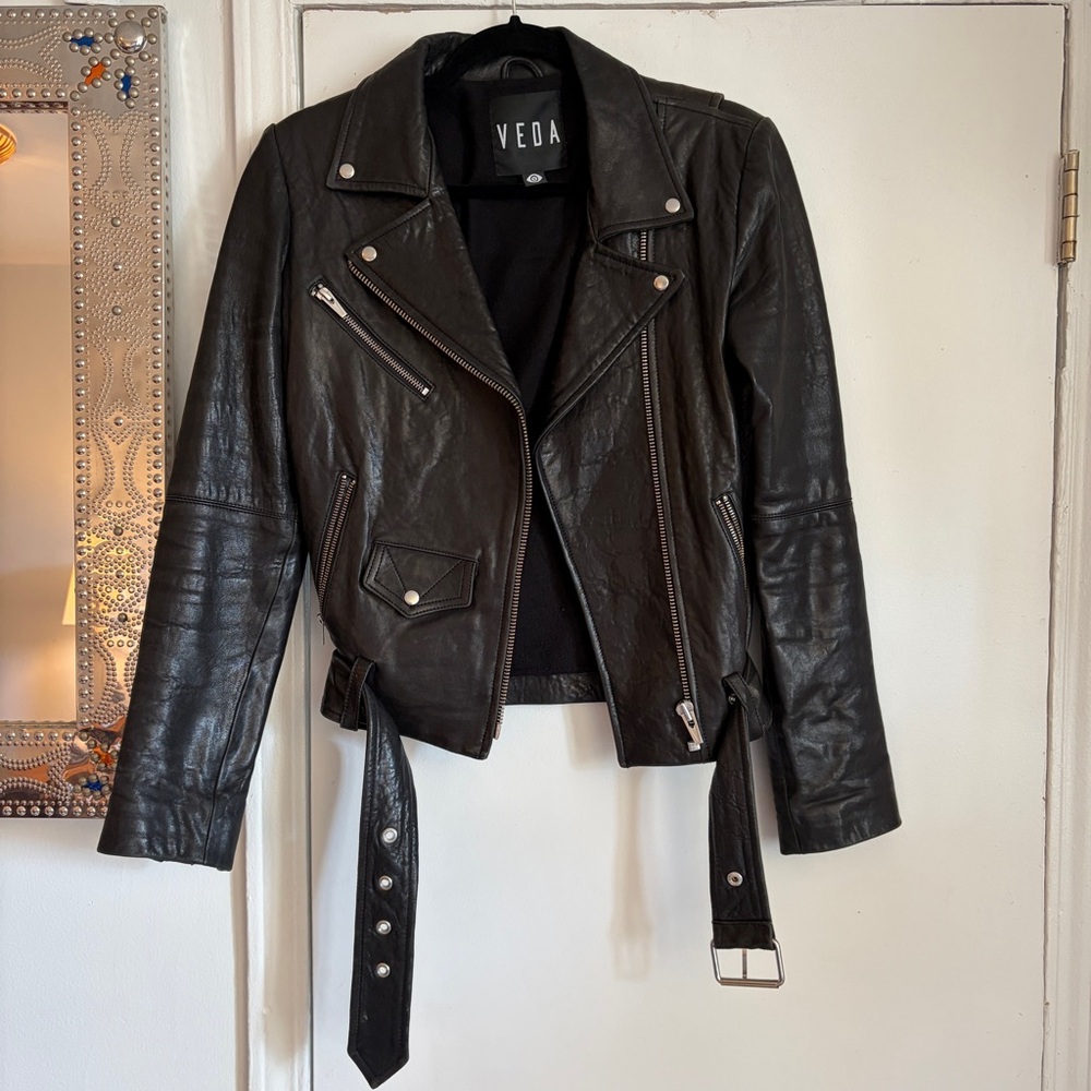 Veda Jayne black leather jacket small